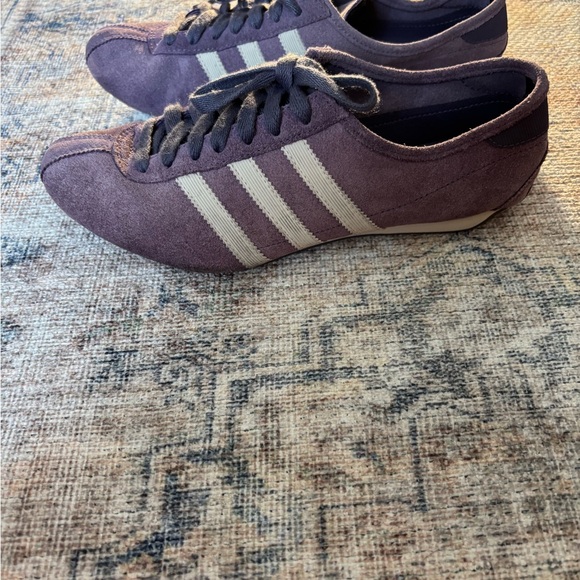 Adidas Okapi Purple Suede Shoes with White Stripes - Picture 5 of 14